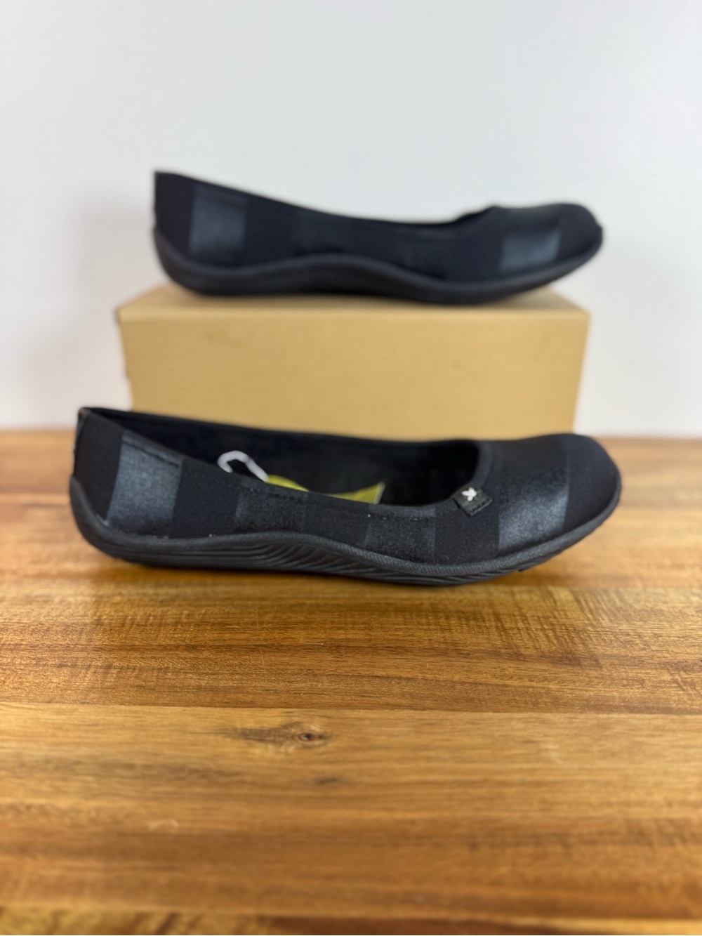 Dr. Scholl's Joliet Ballet Flats with Arch Support Black Stripped Size 9 NWT
